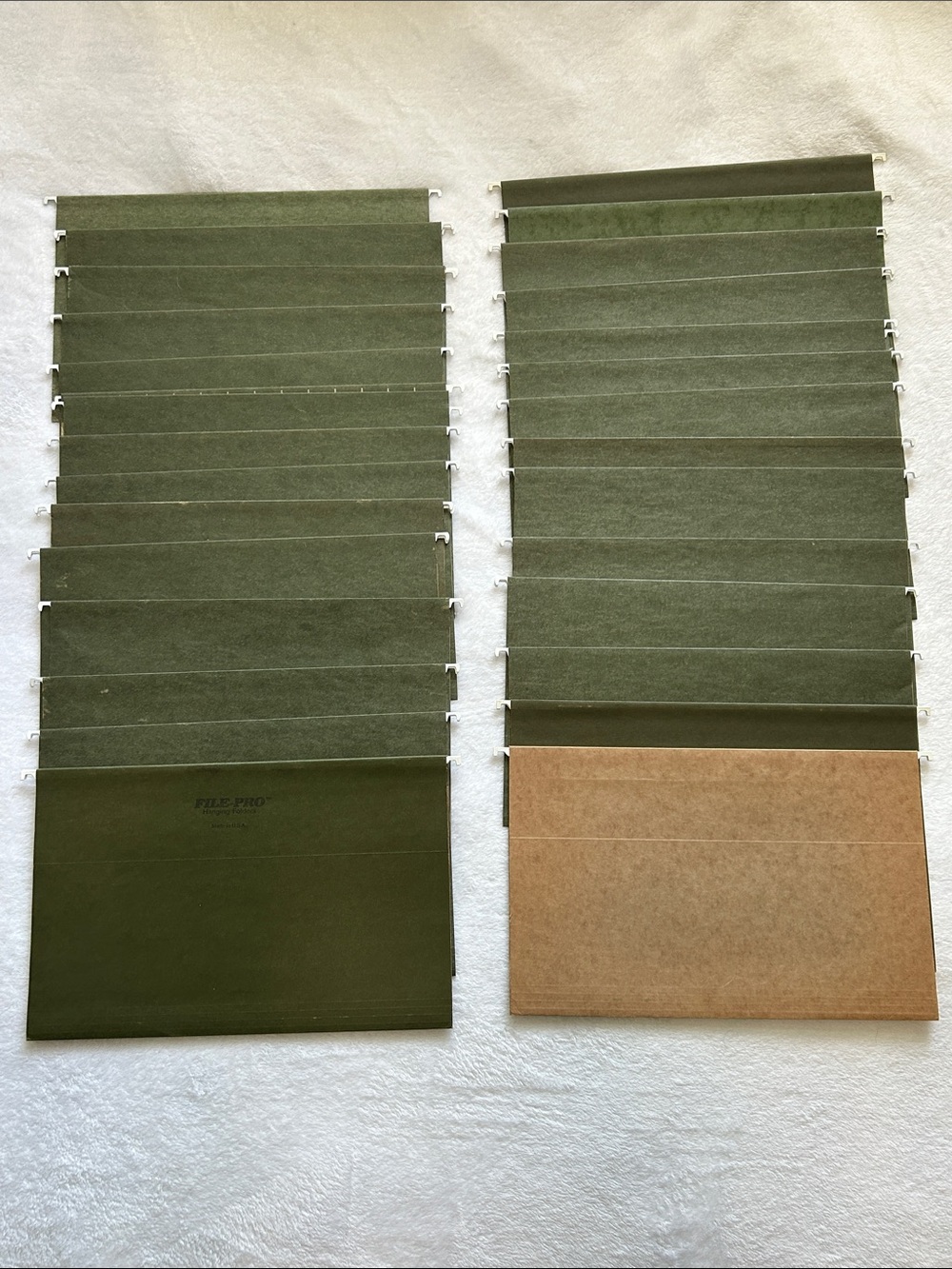 Olive Green Hanging File Folders -28 Pack